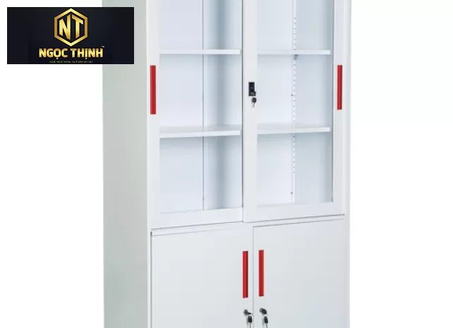 Tủ sắt sơn tĩnh điện màu trắng S26, tay nắm âm màu cam TU09K3GD Tủ sắt sơn tĩnh điện màu trắng S26, tay nắm âm màu cam TU09K3GD